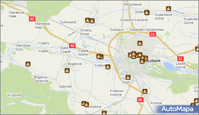 mapa Ligota Dolna gmina Kluczbork, Ligota Dolna gmina Kluczbork na mapie Targeo