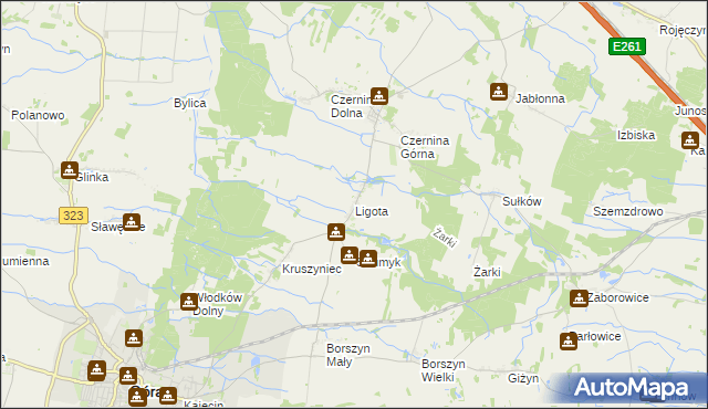 mapa Ligota gmina Góra, Ligota gmina Góra na mapie Targeo