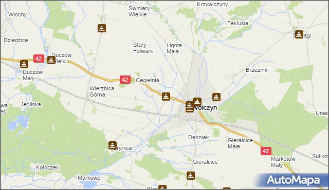 mapa Ligota Wołczyńska, Ligota Wołczyńska na mapie Targeo