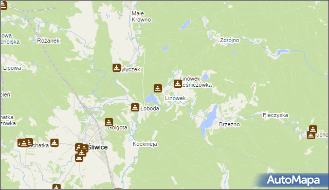 mapa Linówek gmina Śliwice, Linówek gmina Śliwice na mapie Targeo