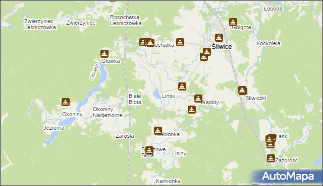 mapa Lińsk, Lińsk na mapie Targeo