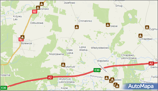 mapa Lipka Wielka, Lipka Wielka na mapie Targeo