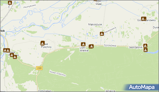 mapa Lipki Wielkie, Lipki Wielkie na mapie Targeo