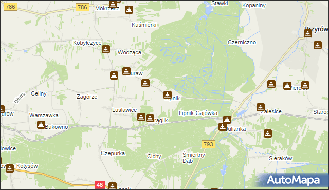 mapa Lipnik gmina Janów, Lipnik gmina Janów na mapie Targeo