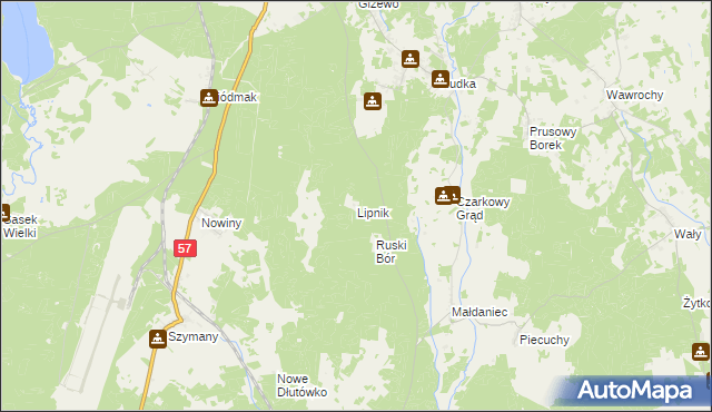 mapa Lipnik gmina Szczytno, Lipnik gmina Szczytno na mapie Targeo