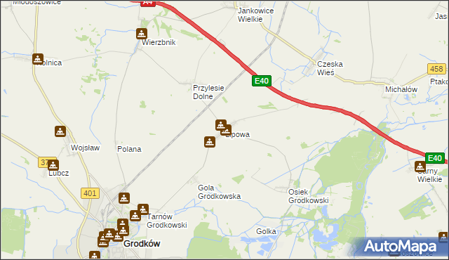 mapa Lipowa gmina Grodków, Lipowa gmina Grodków na mapie Targeo