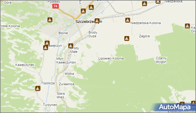 mapa Lipowiec-Kolonia, Lipowiec-Kolonia na mapie Targeo