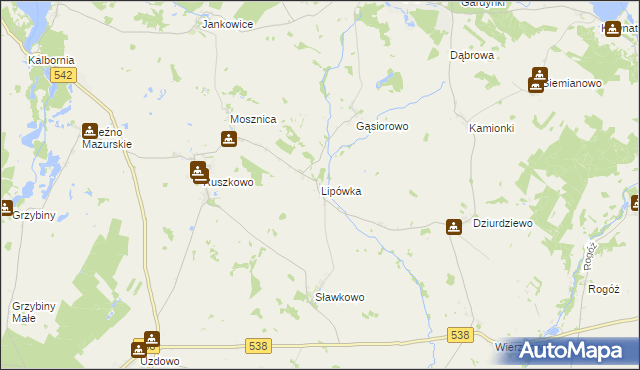 mapa Lipówka gmina Działdowo, Lipówka gmina Działdowo na mapie Targeo