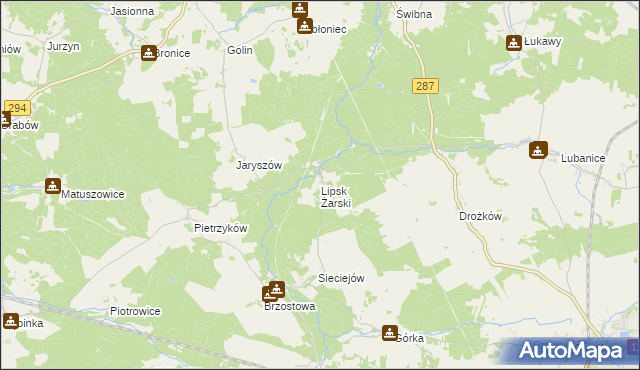 mapa Lipsk Żarski, Lipsk Żarski na mapie Targeo