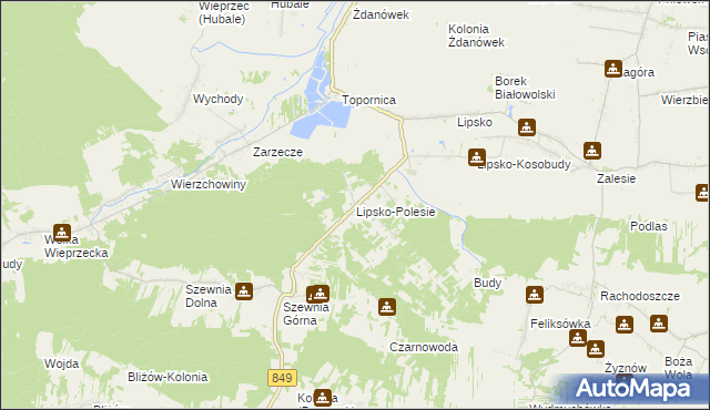 mapa Lipsko-Polesie, Lipsko-Polesie na mapie Targeo