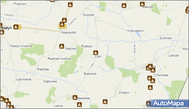 mapa Liski gmina Dołhobyczów, Liski gmina Dołhobyczów na mapie Targeo