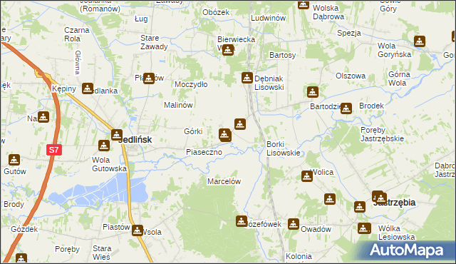 mapa Lisów gmina Jedlińsk, Lisów gmina Jedlińsk na mapie Targeo