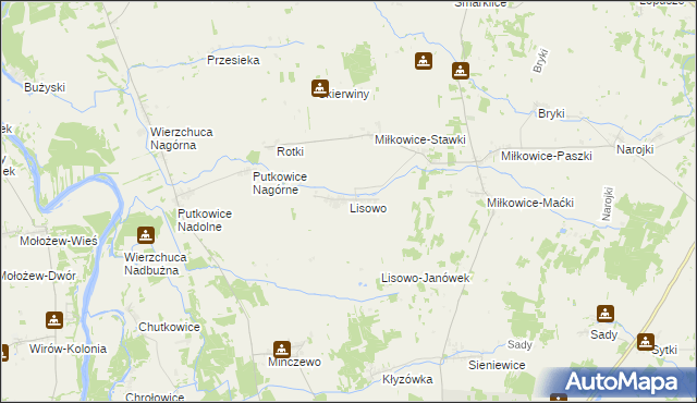 mapa Lisowo gmina Drohiczyn, Lisowo gmina Drohiczyn na mapie Targeo