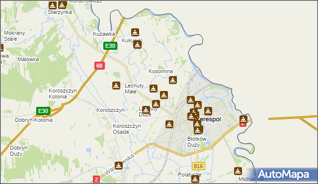 mapa Łobaczew Mały, Łobaczew Mały na mapie Targeo