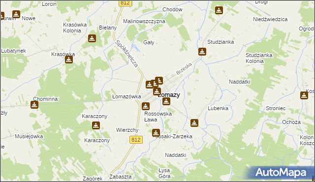 mapa Łomazy, Łomazy na mapie Targeo