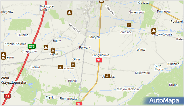 mapa Longinówka, Longinówka na mapie Targeo