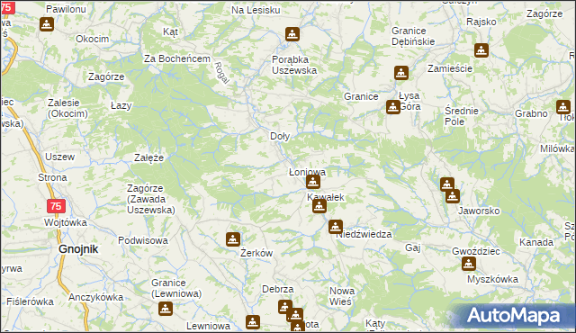 mapa Łoniowa, Łoniowa na mapie Targeo