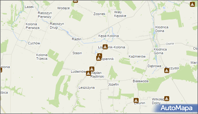 mapa Łopiennik, Łopiennik na mapie Targeo