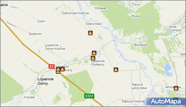 mapa Łopiennik Dolny, Łopiennik Dolny na mapie Targeo