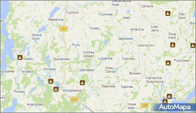 mapa Łosienice, Łosienice na mapie Targeo