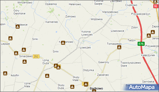 mapa Łowiczek, Łowiczek na mapie Targeo