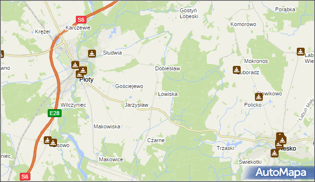 mapa Łowiska, Łowiska na mapie Targeo