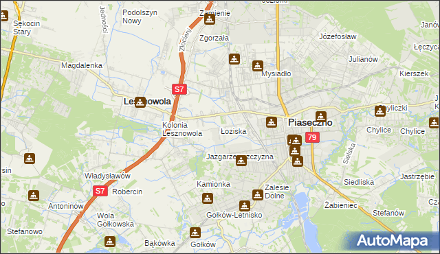 mapa Łoziska, Łoziska na mapie Targeo