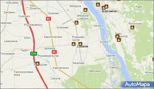 mapa Lubanie, Lubanie na mapie Targeo
