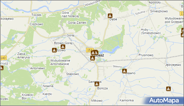 mapa Lubasz powiat czarnkowsko-trzcianecki, Lubasz powiat czarnkowsko-trzcianecki na mapie Targeo