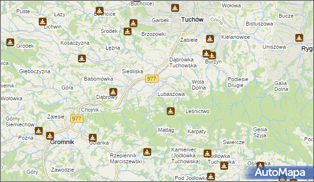 mapa Lubaszowa, Lubaszowa na mapie Targeo