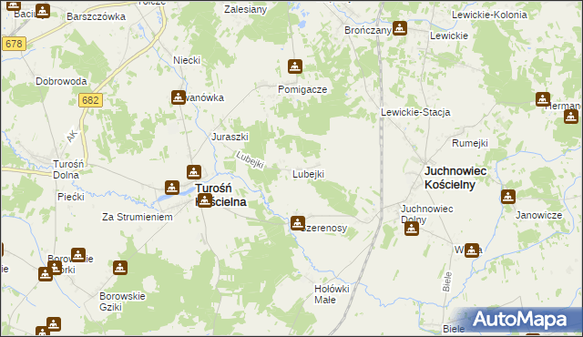 mapa Lubejki, Lubejki na mapie Targeo