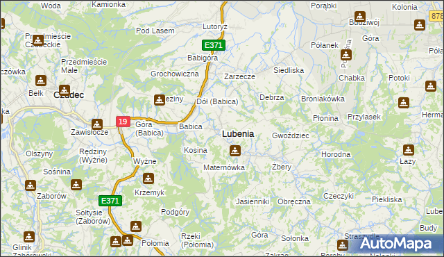 mapa Lubenia, Lubenia na mapie Targeo