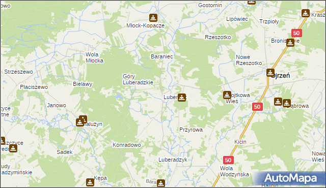 mapa Luberadz, Luberadz na mapie Targeo