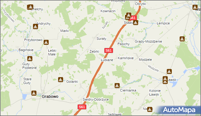 mapa Łubiane, Łubiane na mapie Targeo