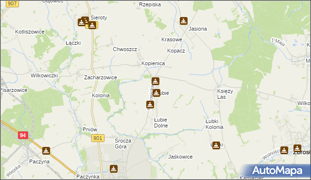 mapa Łubie, Łubie na mapie Targeo