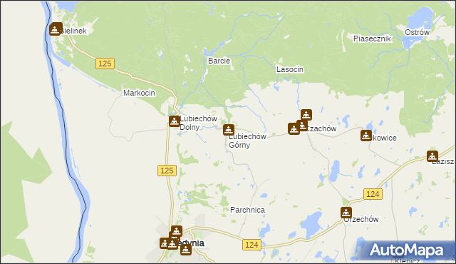 mapa Lubiechów Górny, Lubiechów Górny na mapie Targeo