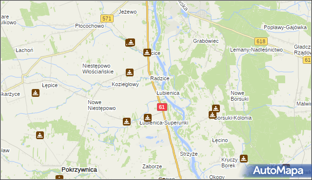 mapa Łubienica, Łubienica na mapie Targeo