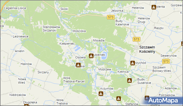 mapa Lubieniek, Lubieniek na mapie Targeo