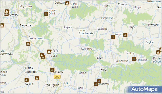 mapa Łubienko, Łubienko na mapie Targeo