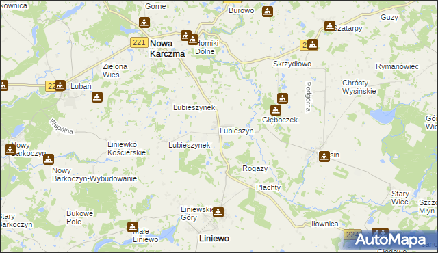 mapa Lubieszyn, Lubieszyn na mapie Targeo