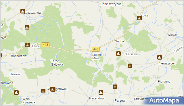 mapa Lubinia Mała, Lubinia Mała na mapie Targeo