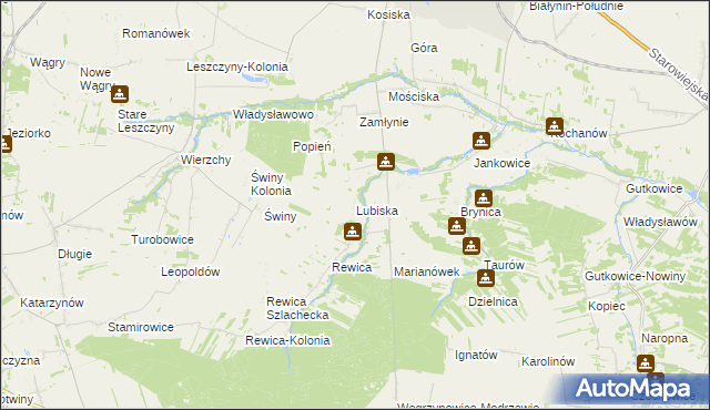 mapa Lubiska, Lubiska na mapie Targeo