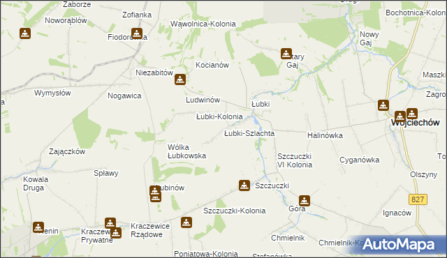 mapa Łubki-Szlachta, Łubki-Szlachta na mapie Targeo