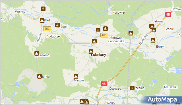 mapa Łubniany, Łubniany na mapie Targeo