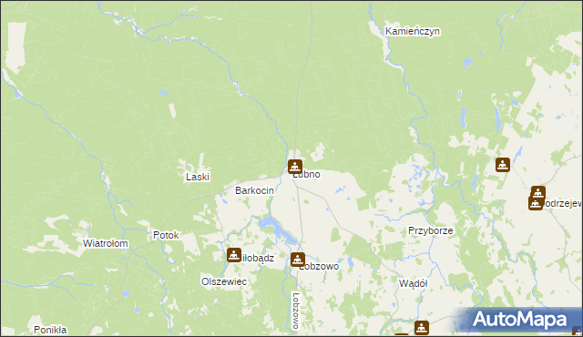 mapa Łubno gmina Kołczygłowy, Łubno gmina Kołczygłowy na mapie Targeo