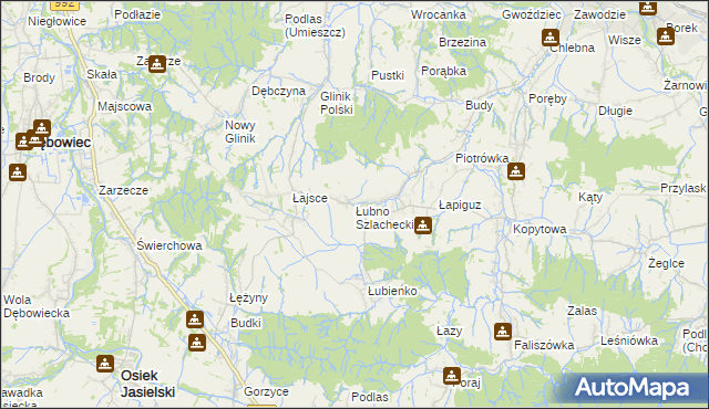 mapa Łubno Szlacheckie, Łubno Szlacheckie na mapie Targeo