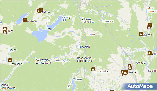 mapa Lubocień, Lubocień na mapie Targeo