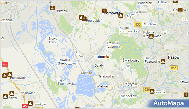 mapa Lubomia, Lubomia na mapie Targeo