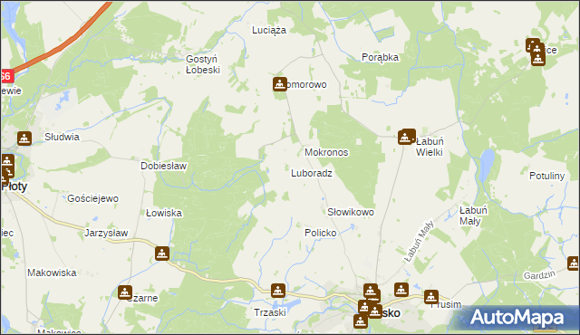 mapa Luboradz gmina Resko, Luboradz gmina Resko na mapie Targeo