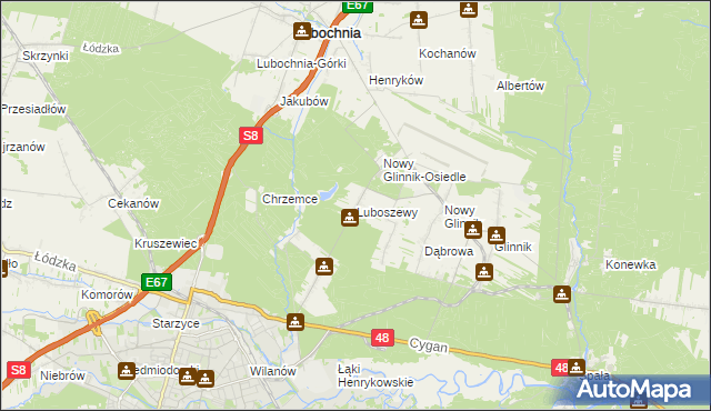 mapa Luboszewy, Luboszewy na mapie Targeo